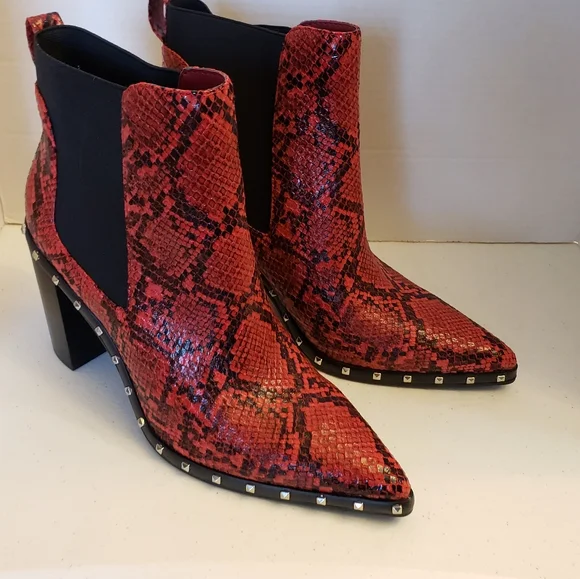 Charles David Dodger Red Snake booties Size 9.5 - Picture 3 of 11
